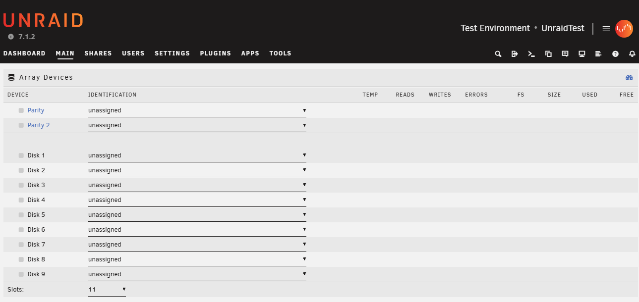 Configurando la matriz